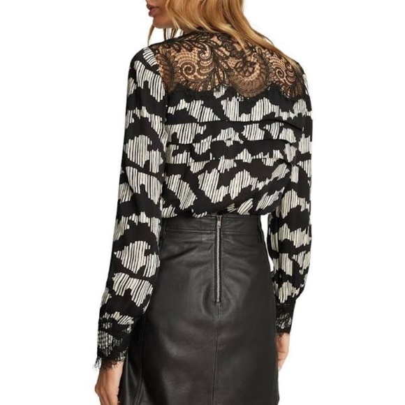 NWT REISS Ana-Lace Placement Print Top | 0 - Picture 11 of 13